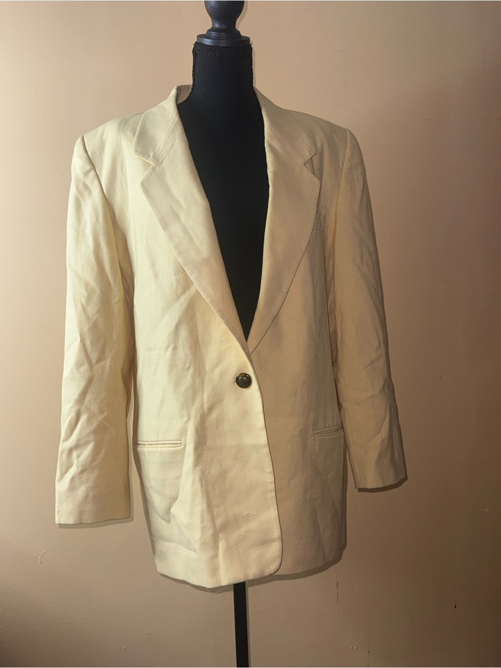 Talbots Cream Single-Button Blazer